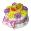 Торт из памперсов "Утята в цветах"